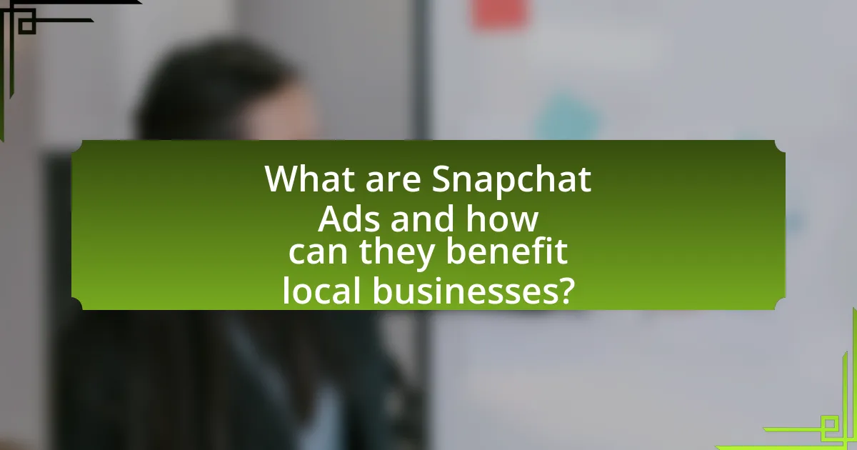 What are Snapchat Ads and how can they benefit local businesses?