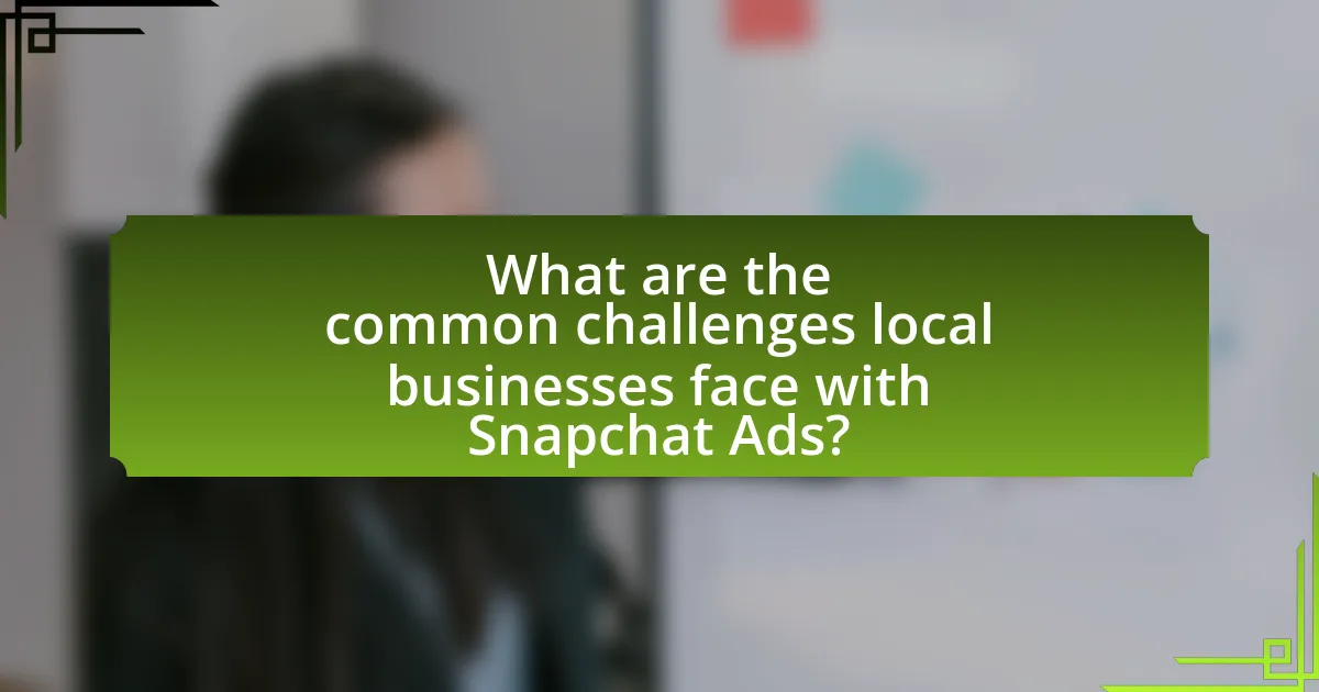 What are the common challenges local businesses face with Snapchat Ads?