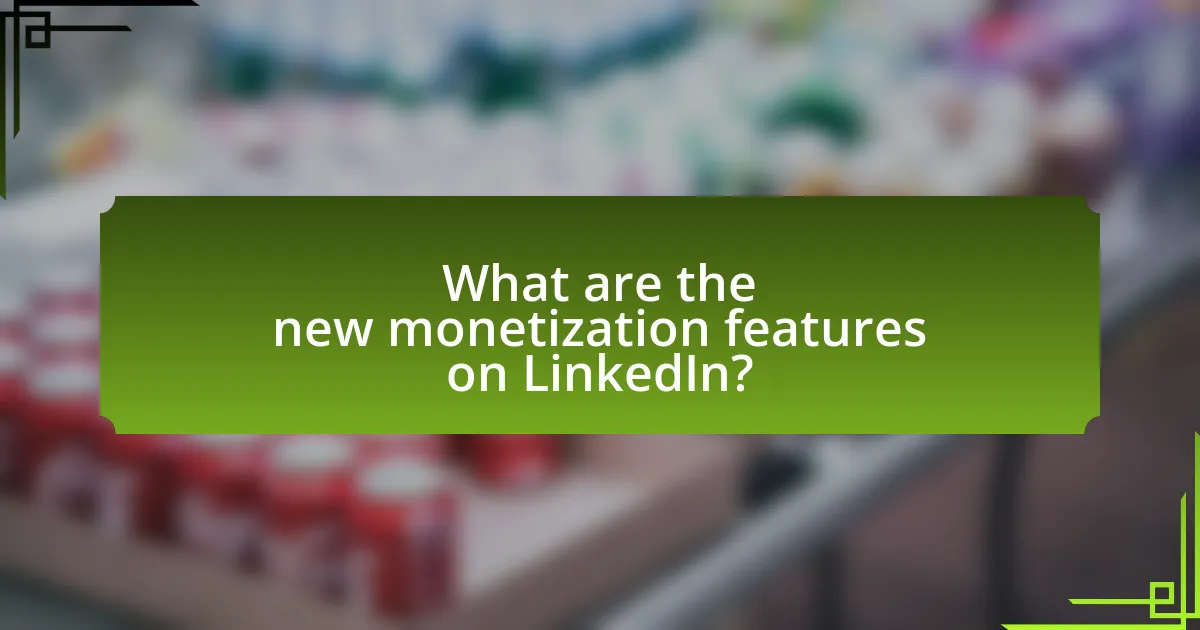 What are the new monetization features on LinkedIn?