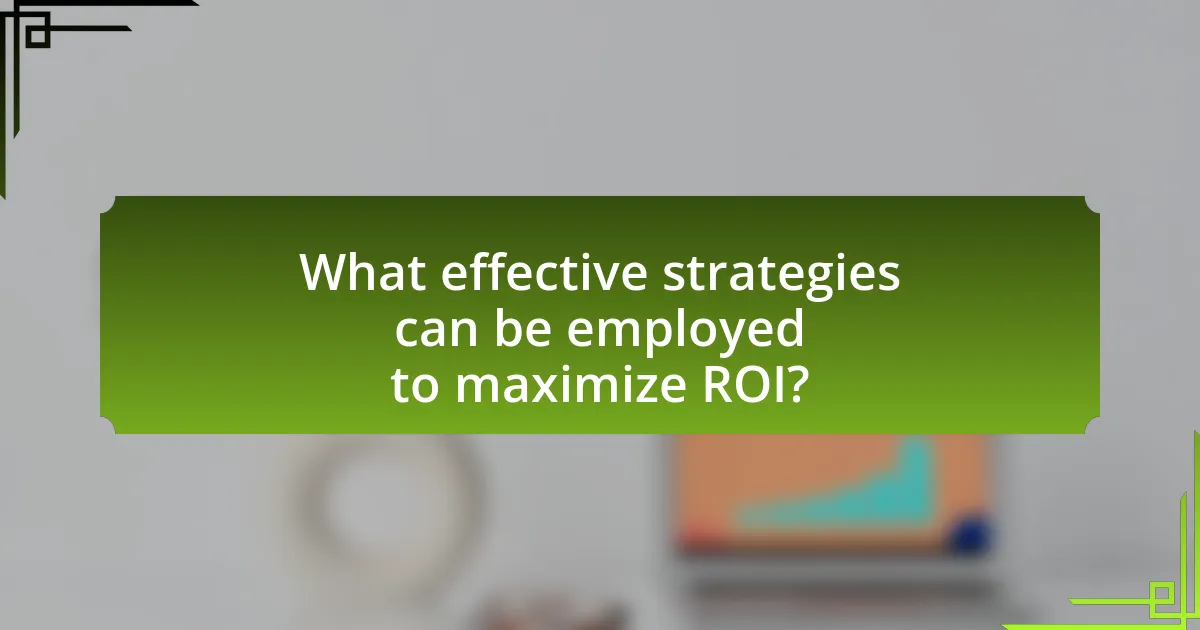 What effective strategies can be employed to maximize ROI?