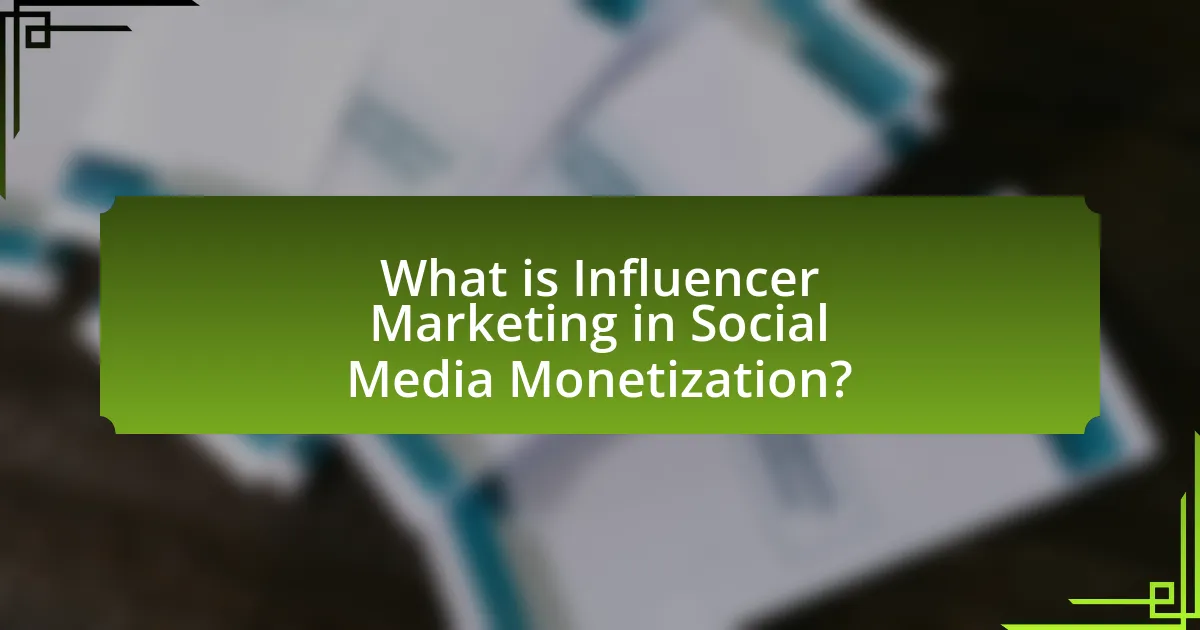 What is Influencer Marketing in Social Media Monetization?